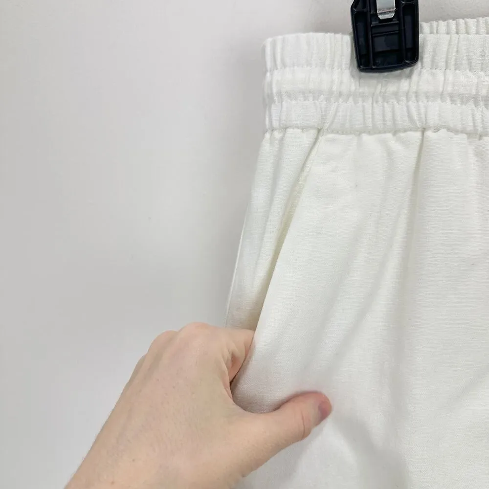 J.Crew Linen Cotton Drawstring Pants Pull On Comfy Pockets Ankle White US 4 NWT - Image 5
