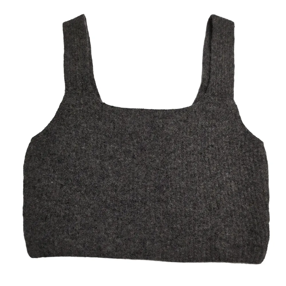 Everlane Cozy Stretch Tank Top Heathered Charcoal Grey Yak Hair Blend Size S New - Image 4