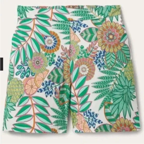 NWT Boden Danby Floral Print Women's pull on Shorts tropical Green Size 4 - Image 3
