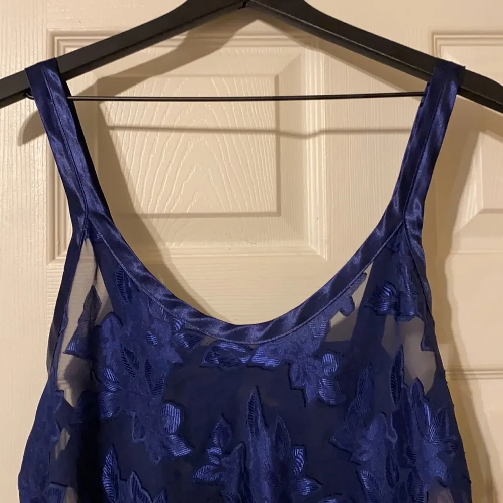 Vintage Angelique sheer floral silky nightgown Size L - Image 5