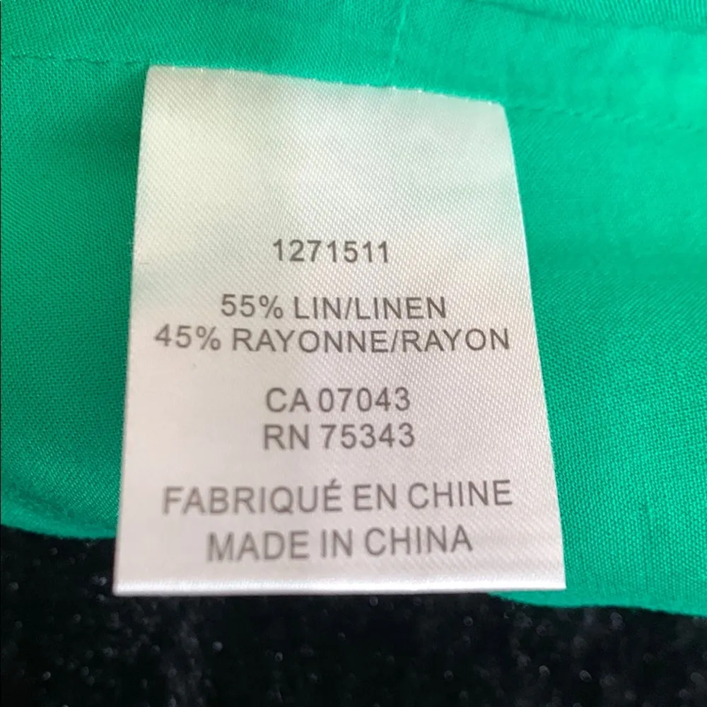 Women's NWT Rachel Zoe Bright Green & White Tropical Print Crop Top Medium - Image 8