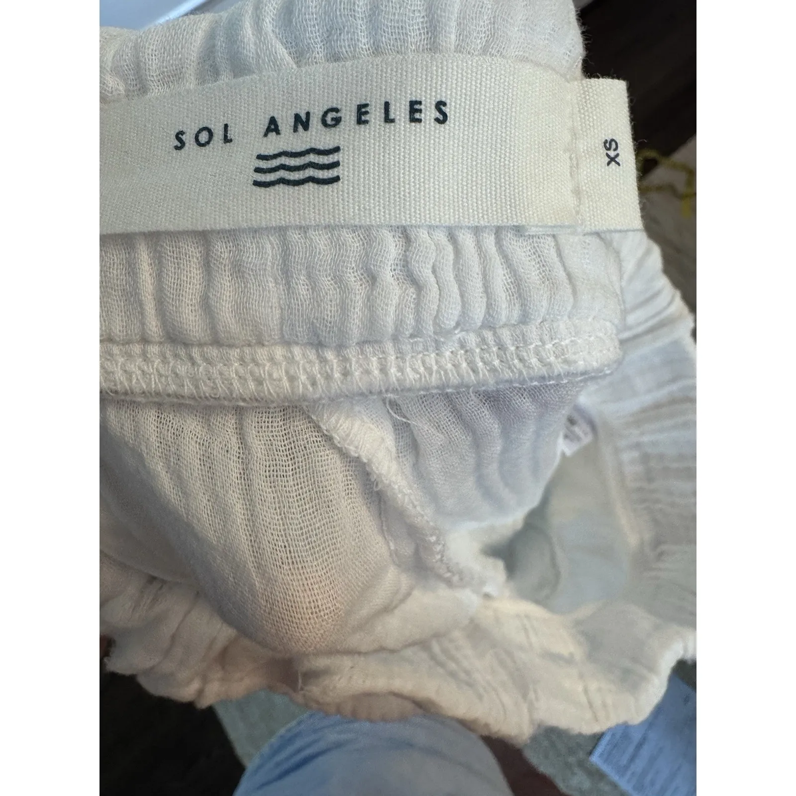 Sol Los Angeles Cotton Crepe Wide Leg Pants White XS - Image 6