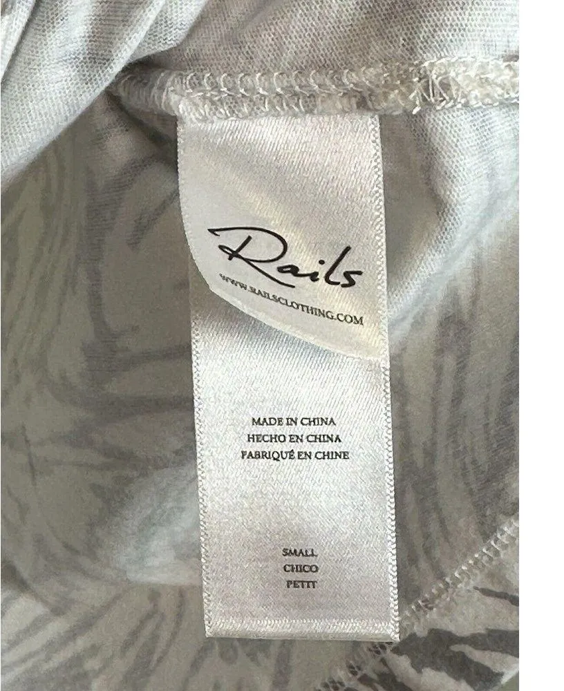 Rails  Pocket V - Ivory Short Sleeve T Shirt NEW Grey Animal Print - Image 5