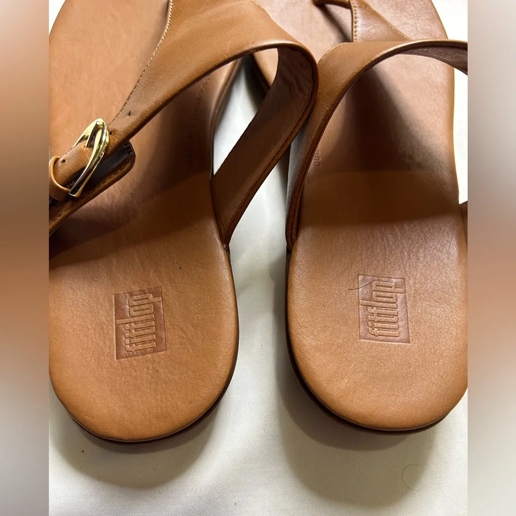 Fitflop Tan Leather Sandals camel size 9 - Image 2