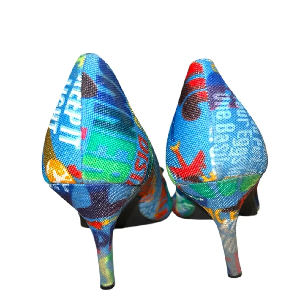 Vintage 80’s Anne Michelle Colorful Women's funky heels! 3.5” heels - Image 8