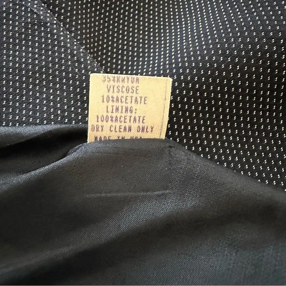 Ann Taylor Blazer Jacket Wool Blend Black Tan Stitch Button Front Career Size 4 - Image 13