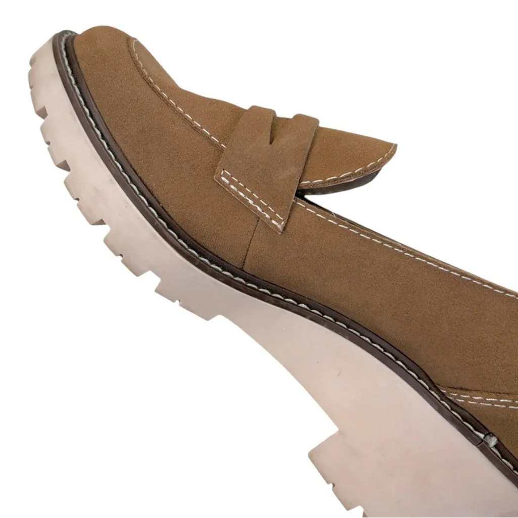 EUC Blondo Leather Dulce Lugged Sole Waterproof Loafers Brown Taupe Size 9.5 - Image 5