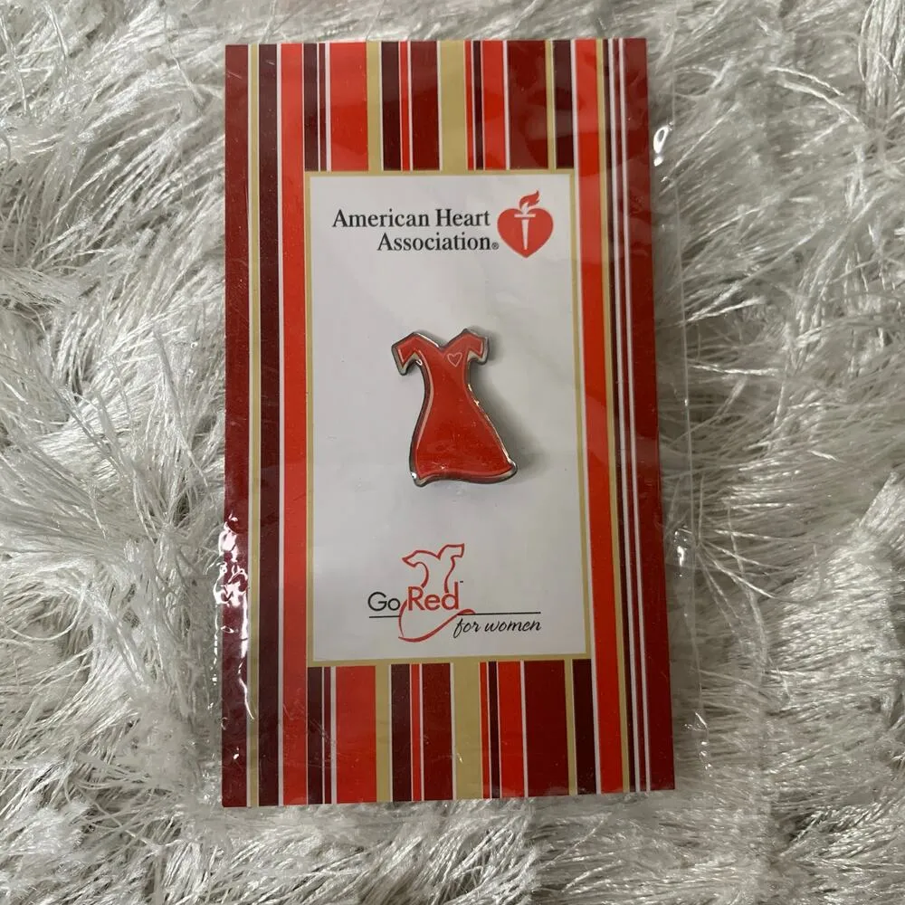 New in Package American Heart Association Red Dress Pin 3/4" Long - Image 2