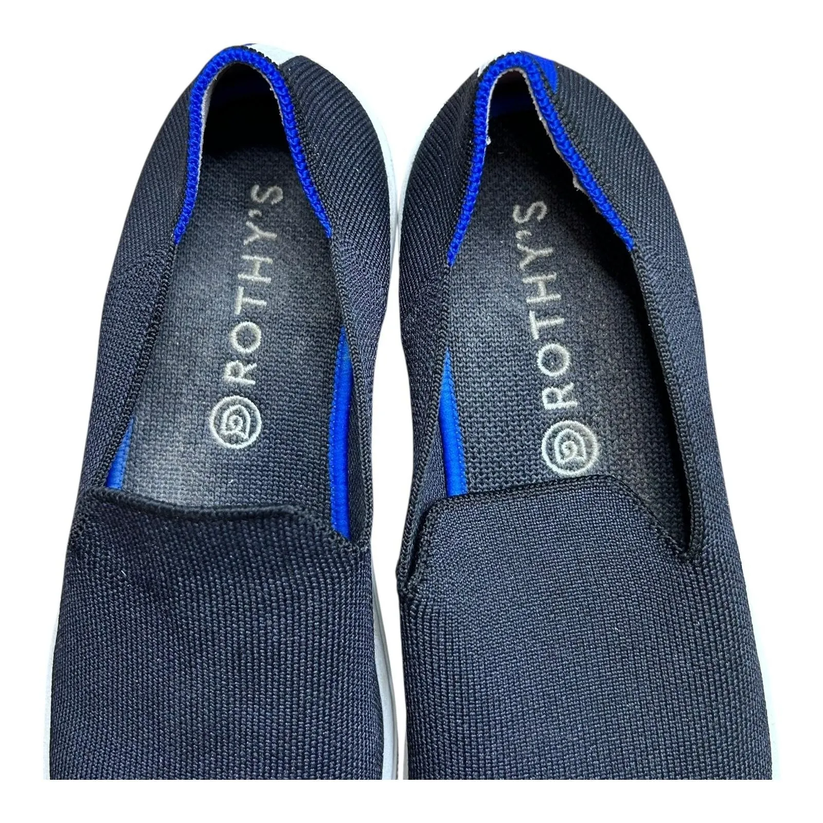 Rothy's Slip On Shoes Womens Size 8 Black Blue Knit Comfort Washable Sneaker - Image 5