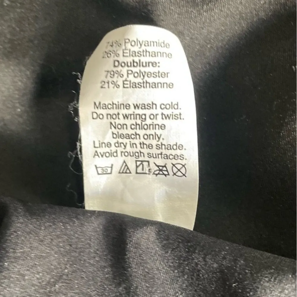 J. Crew Scalloped Neckline Matte Black One Piece Tie Neck Swimsuit Womens Size 0 - Image 6