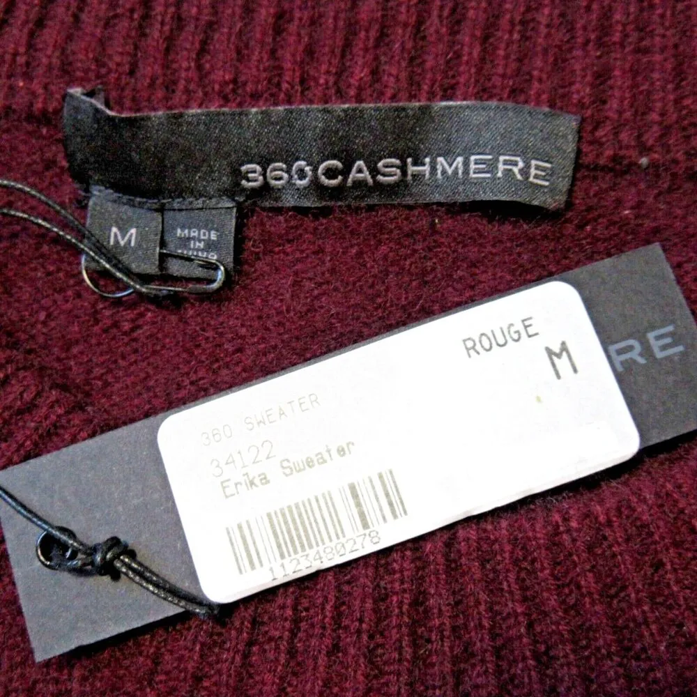 NWT 360Cashmere Erika in Rouge Cashmere Tie Sleeve Crewneck Sweater Pullover M - Image 3