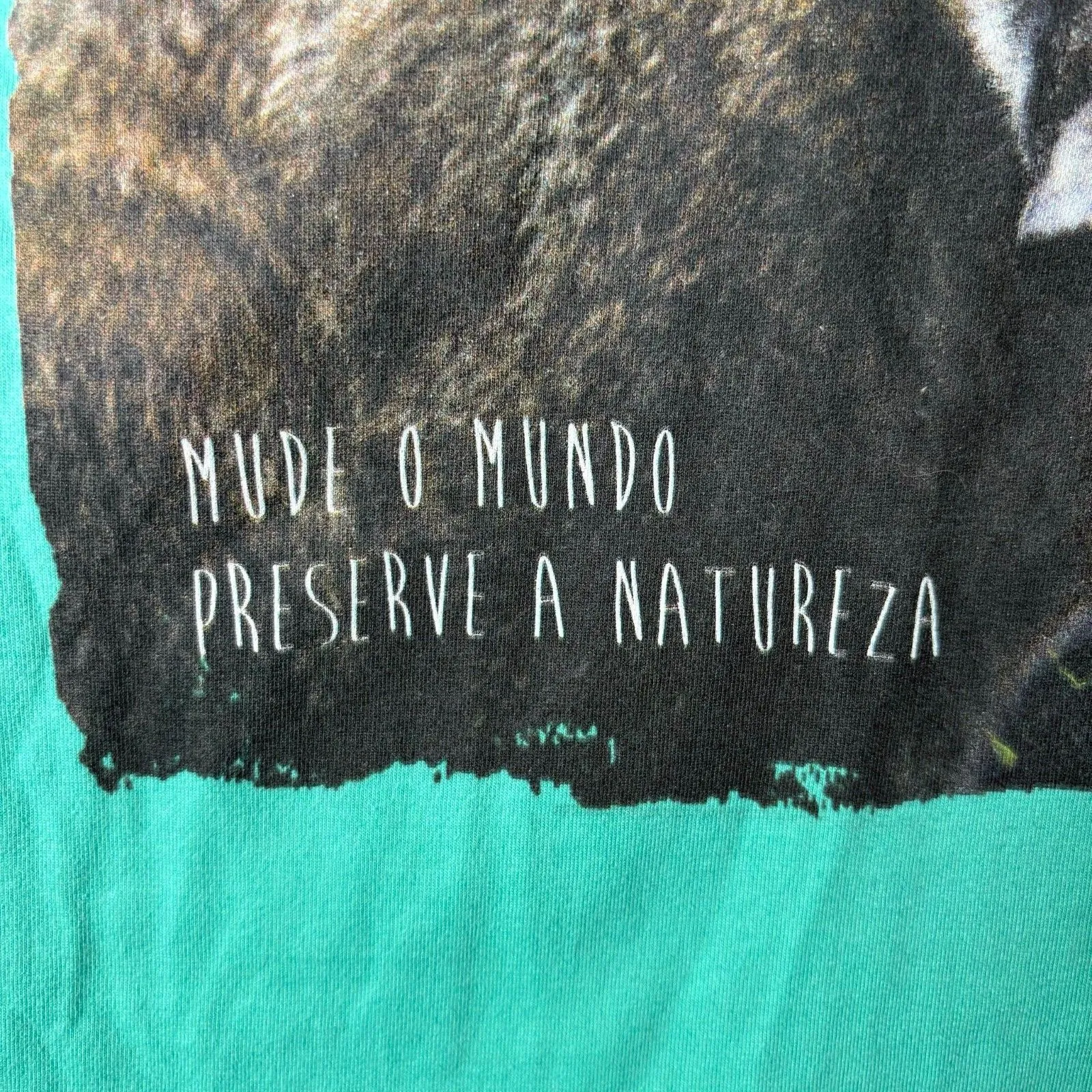 2014 Brazil Coati Iguaçu Falls National Park Travel Tee Unisex XL 100% Cotton Green - Image 3