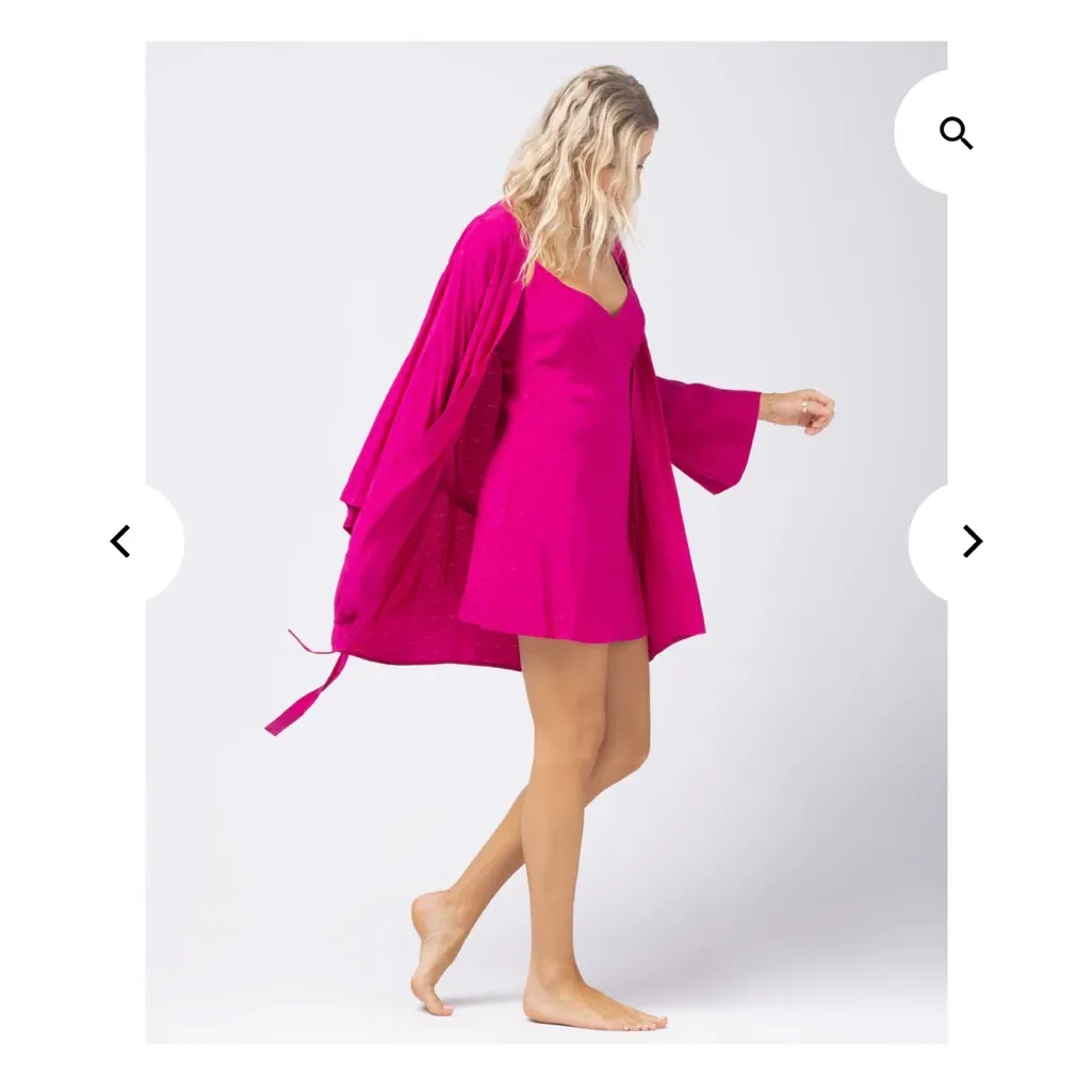 l*space Moonlit slip dress & Robe set in Heart Jacquard Bougainvillea small NWT! - Image 8