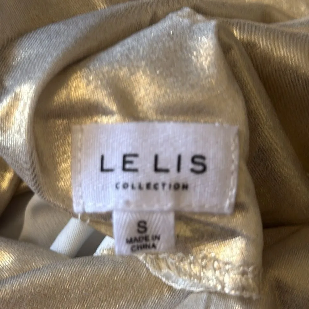 LELIS Collection Metallic Gold Bodysuit‎ Sz S - Image 6