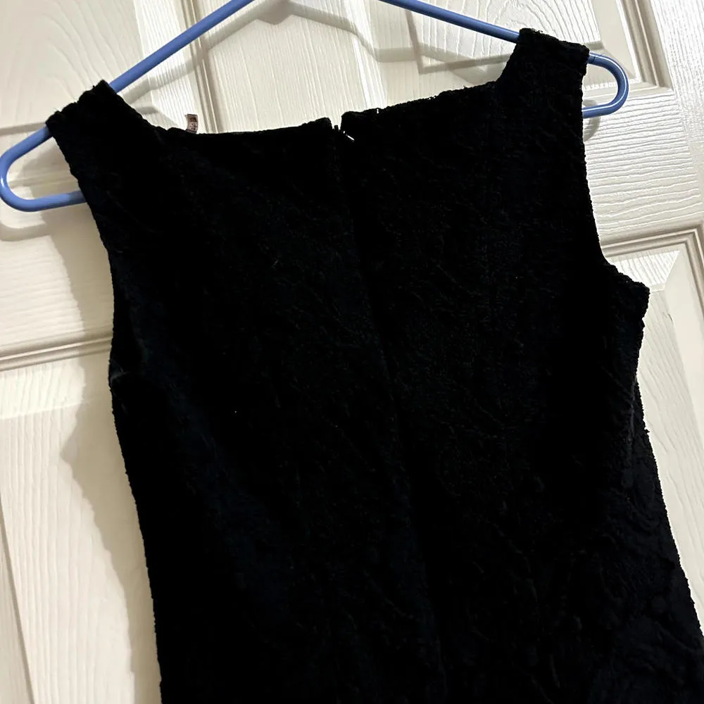 Elie Tahari Women's Hi Low Blouse Top sz XS extra small shirt V Neck Black Lace - Image 8