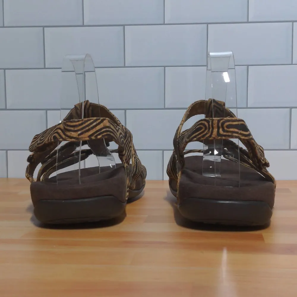 Vionic Animal Print Amber Adjustable Sandal Brown Tan - Size 8W (Wide) - Image 9