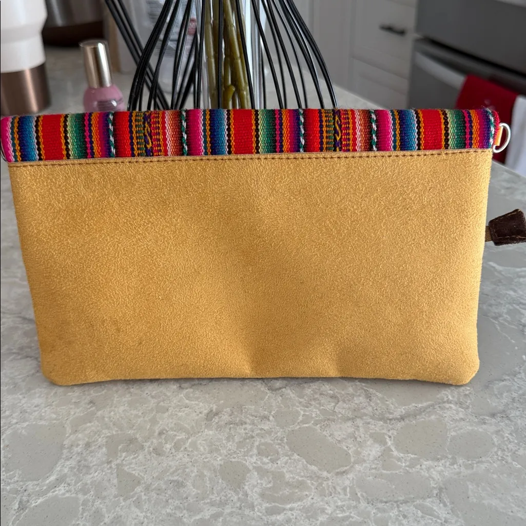 Peruvian foldover clutch bag with a colorful rainbow - Image 2