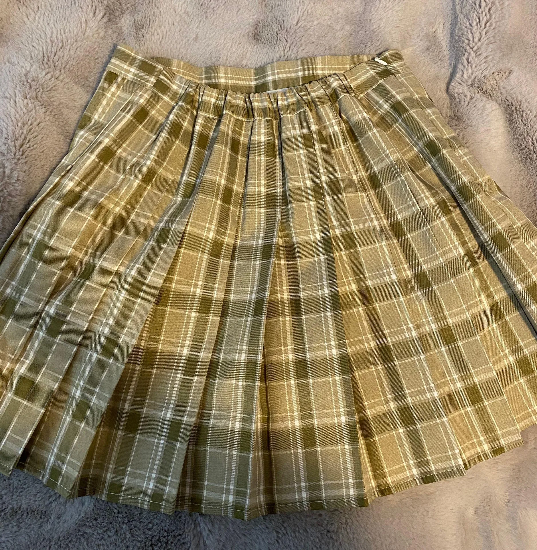 Plaid Mini Skirt Green Size XS - Image 2