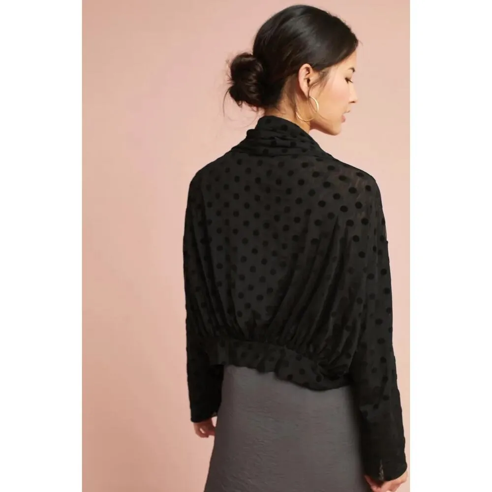 Anthropologie Ett:twa Lawrence Velvet Polka Dot Jacket Small Women’s Black - Image 6
