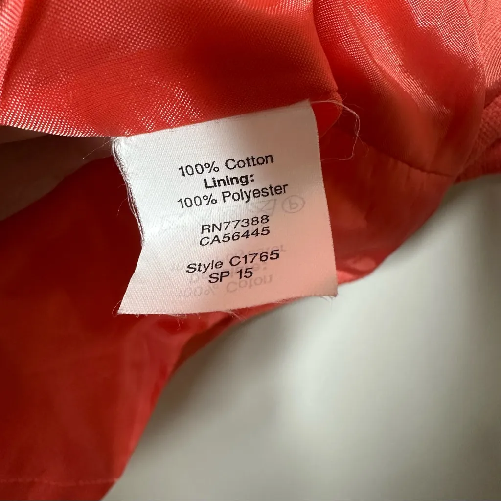 J. Crew Factory Coral Longline Zip Up Blazer Coat Size 6 - Image 9