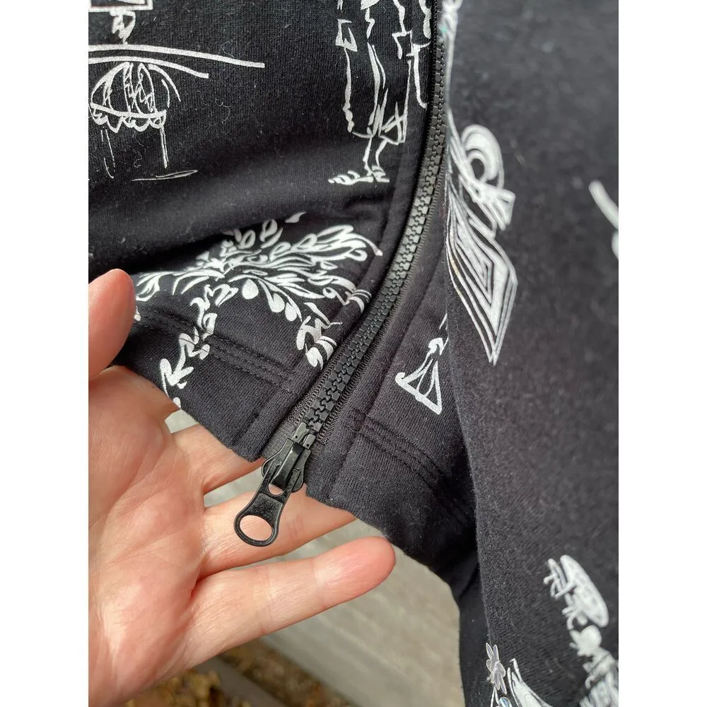 E.L.C.C. Size large vintage tropical themed oversized jacket. Black - Image 8