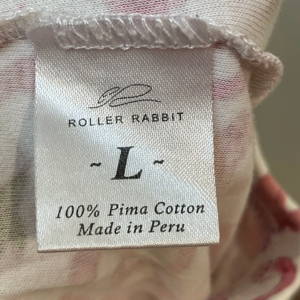 Roller Rabbit Women’s Monkey Print Pink and White Cotton Pajama Pants Size L - Image 8