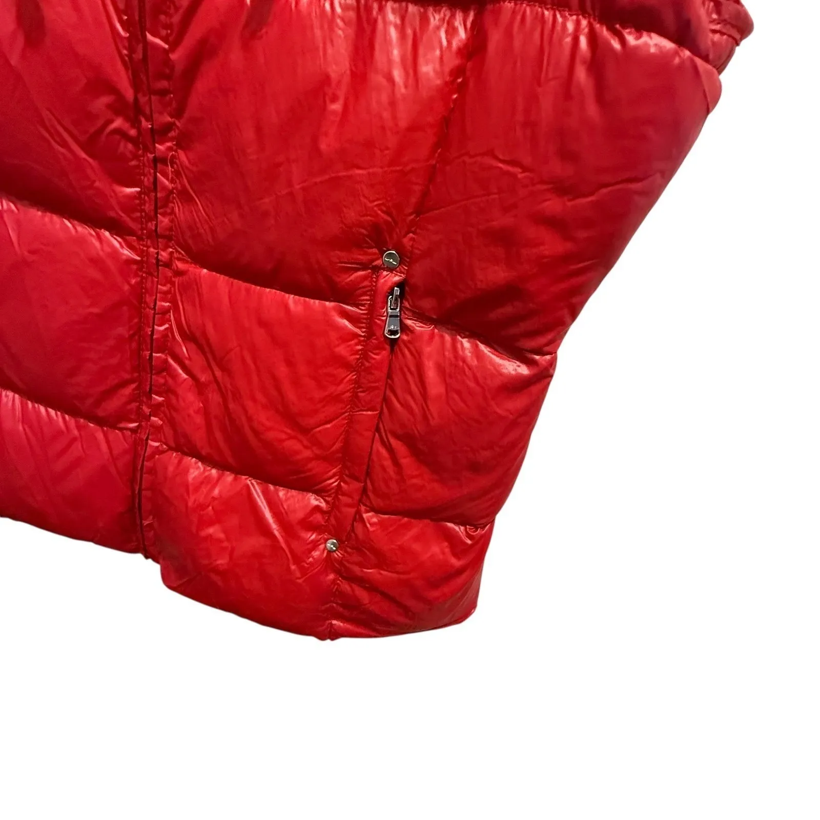 Ralph Lauren Quilted Down Puffer Vest Cherry Red Insulated Winter Streetwear XS - Image 8