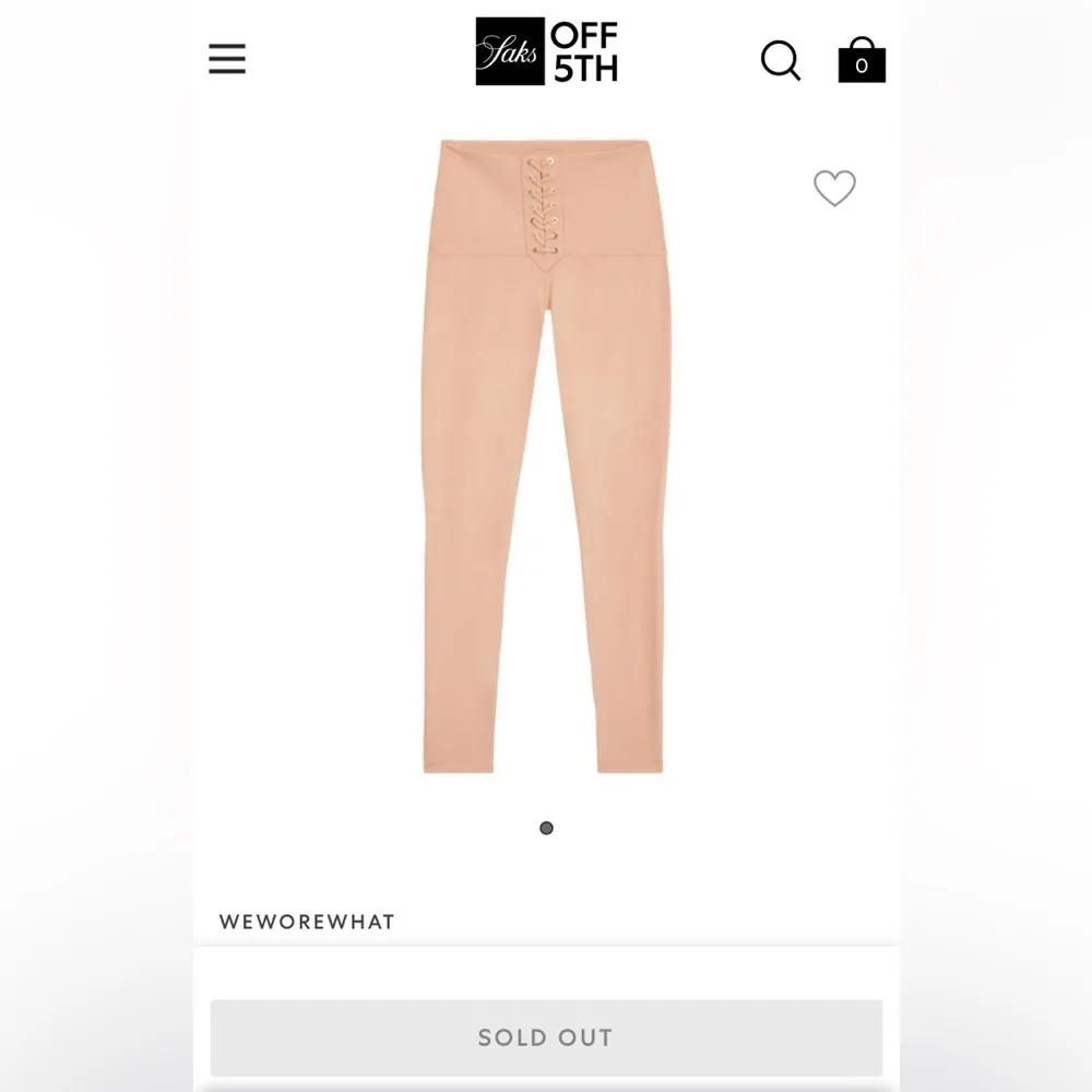 WeWoreWhat high waist lace-up peach/tan leggings size/S - Image 6