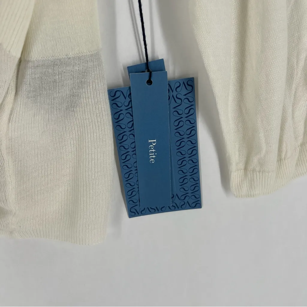 Simply‎ Vera Vera Wang Cream Women's Open Front Draped Shrug NWT Size L Petite - Image 7