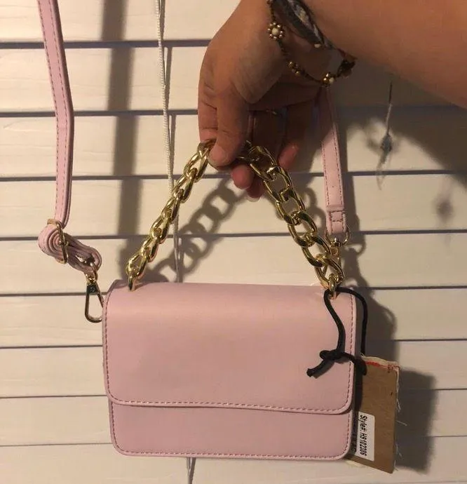 NEW Pink mini Crossbody Gold chain Purse Handbag - Image 3