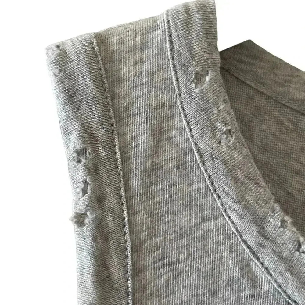 Chaser CREW NECK MUSCLE TANK Heather Gray  Festival Bohemian Sleeveless SZ M - Image 4