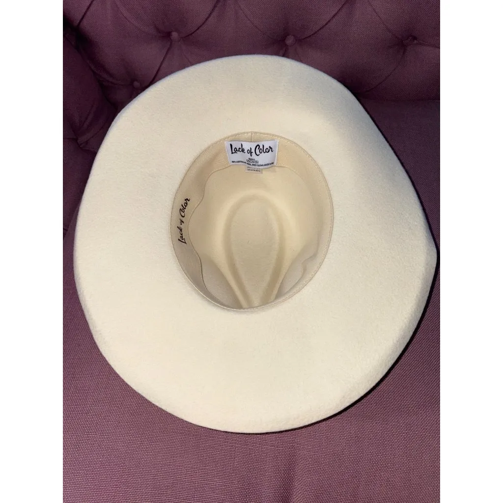 Lack of Color Melodic Fedora Hat in Ivory Small 55 cm New Beach western - Image 4