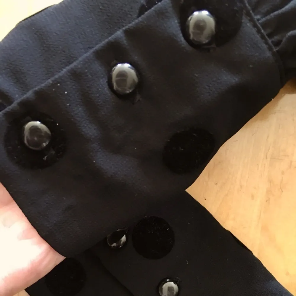 Forever 21 Semi-Sheer High-Neck Blouse, Polka Dots, Black, Size XS - Image 9