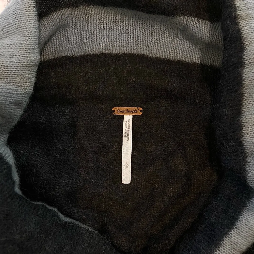 Lulu Rugby Blue Striped Cowl Neck Alpaca Wool Blend Sweater - Image 8