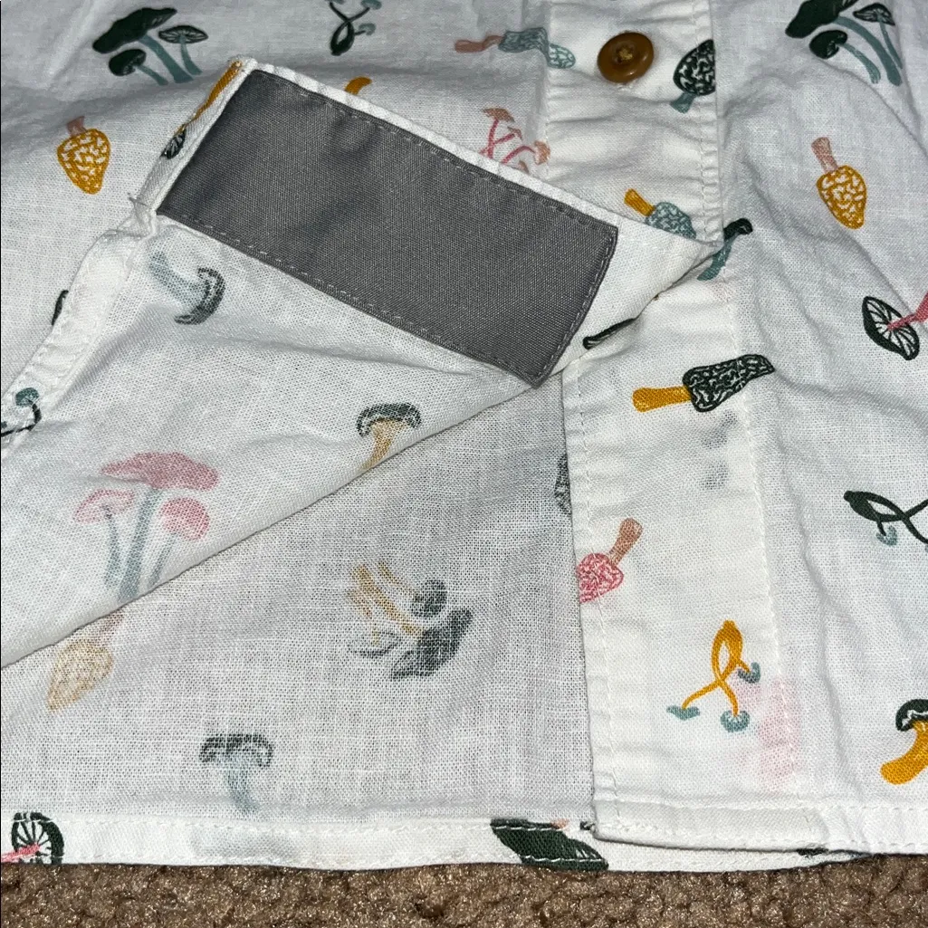 Duluth Untucked Artisan Hemp Camp Shirt Collated Short Sleeve Mushroom Novelty M White Size M - Image 7