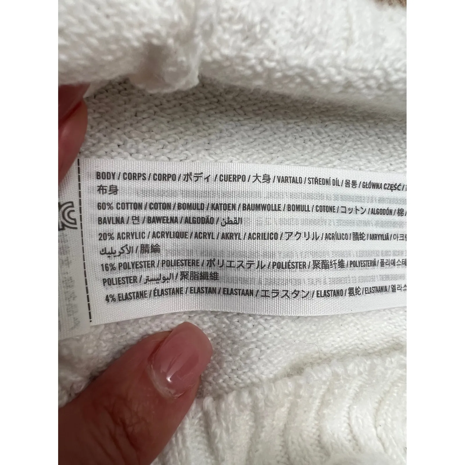 Hollister Fair Isle‎ Knit Sweater 60% Cotton Size M White Burgundy Tan - Image 6