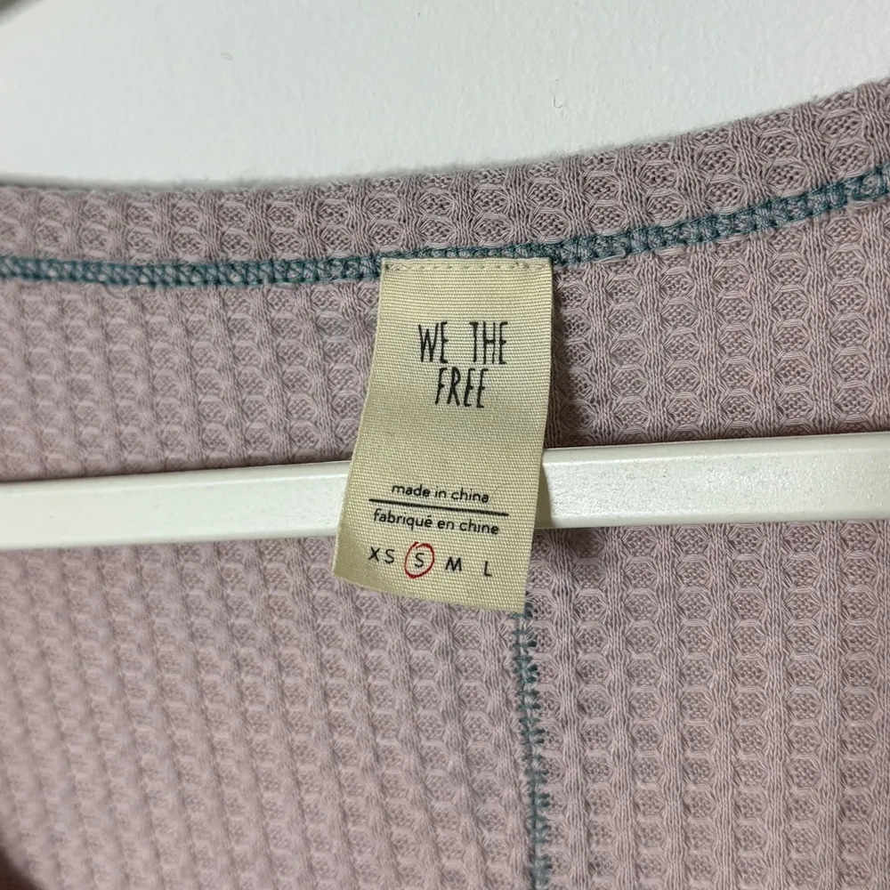 Free People We The Free Thermal Waffle Knit Dahlia Top Size Small Sweater - Image 2