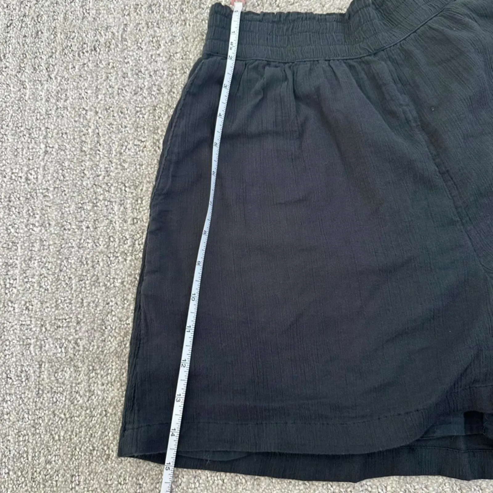 Abound Cotton Gauze Pull-On Shorts Washed Black Grey XS - Image 7