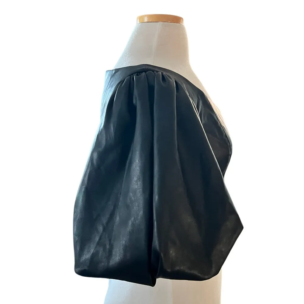 AJE Rebellion Portrait Bodice Vegan Faux Leather Crop
Top Black Size 10 - Image 8