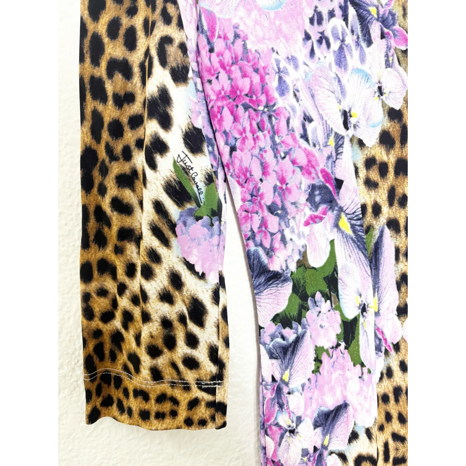 Just Cavalli Roberto Cavalli Y2k Mini Dress Size XL Animal Print Floral 90s Euro - Image 10