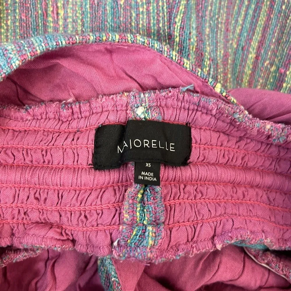 Majorelle Lisbon Jumpsuit in Rainbow Stripe Size‎ XS Halter Split Hem Boho - Image 14