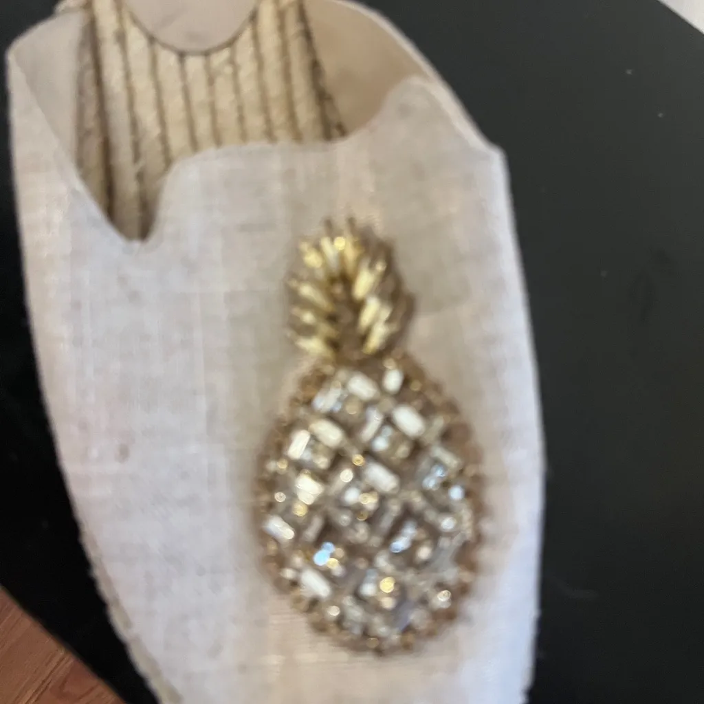 White House Black Market Cream Embellished Mules - Image 3