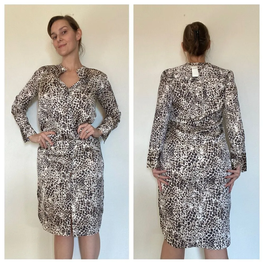 Banana Republic Dress Leopard Button Down Animal Print NEW - Image 4