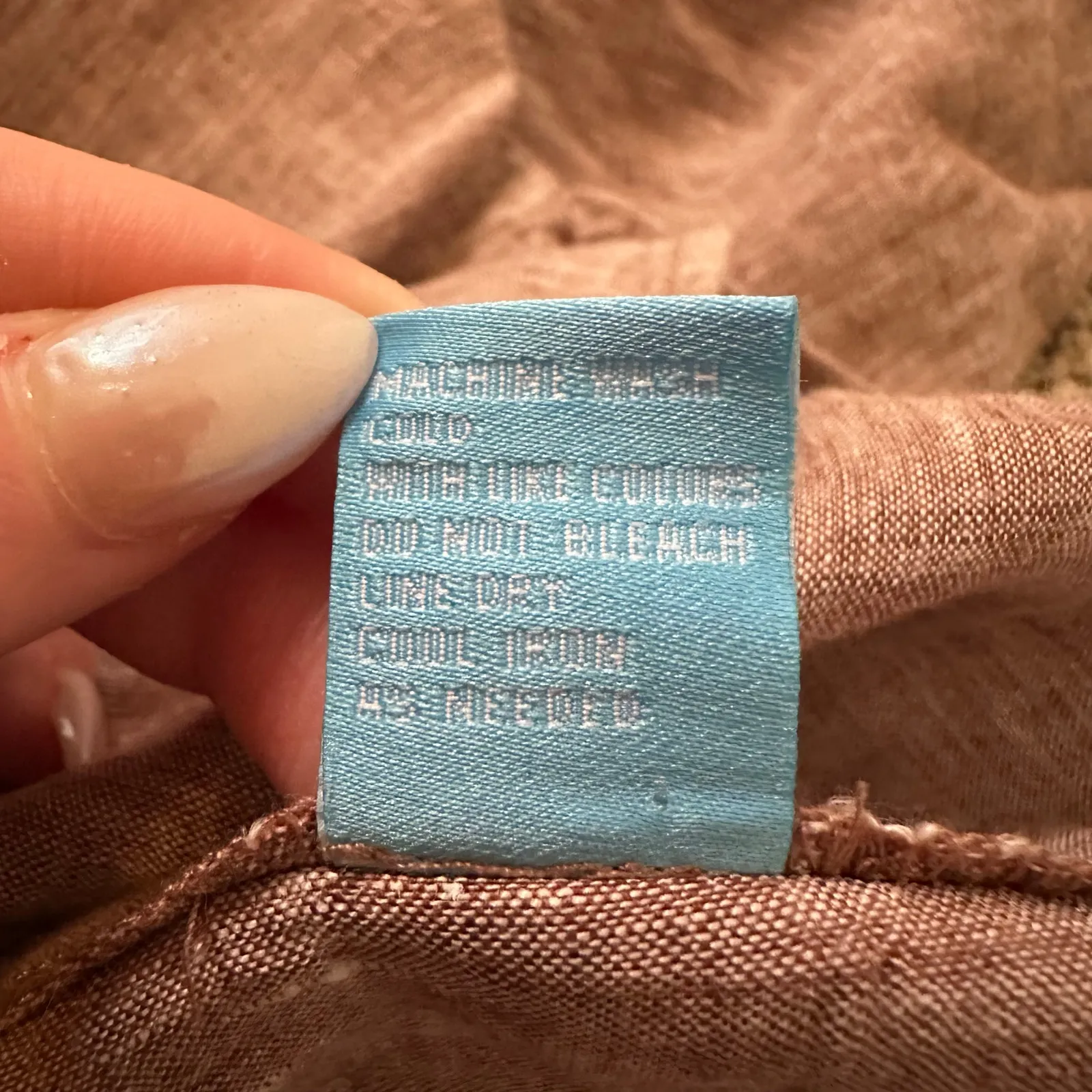 J. McLaughlin  light brown linen button down top size M - Image 8