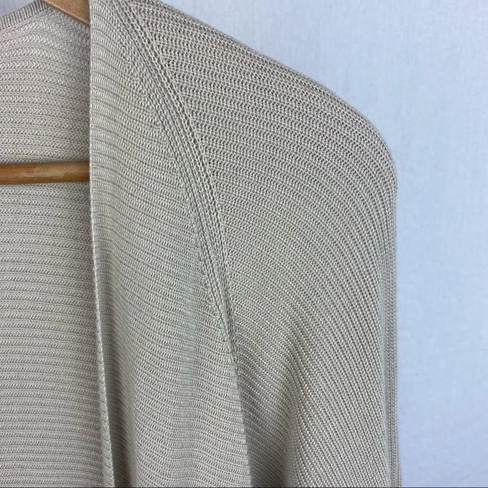 Chico’s Tan Knit Light Weight 3/4 Sleeve Open Front Cardigan Sweater 0 S - Image 3