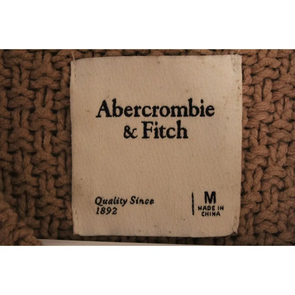 Womens Abercrombie & Fitch Brown Cable Knit Long Sleeve Crew Neck Sweater Size M - Image 3