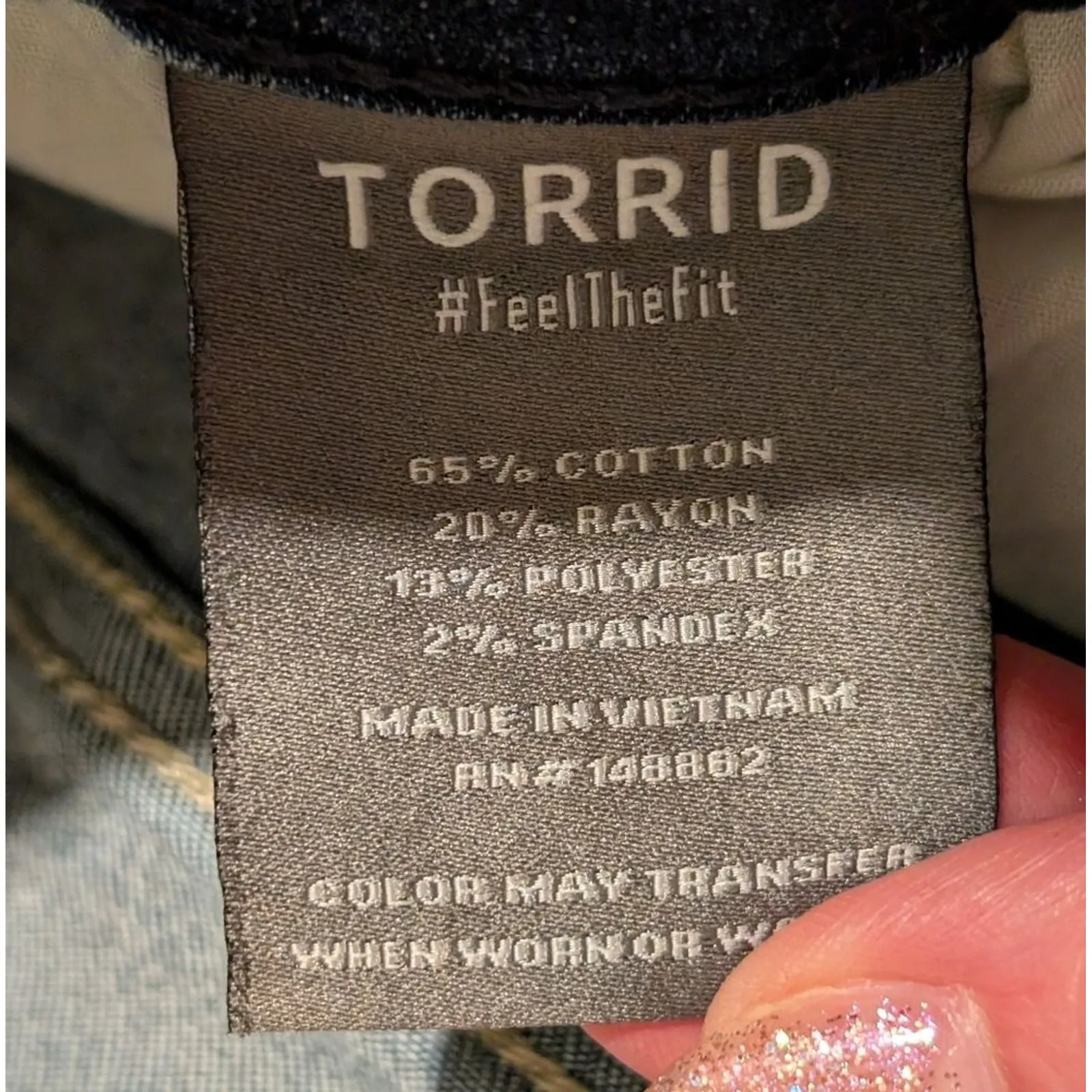 Torrid Jegging‎ Jeans Plus 24 Dark Faded Denim Wash Skinny Leg Pants High Rise - Image 3