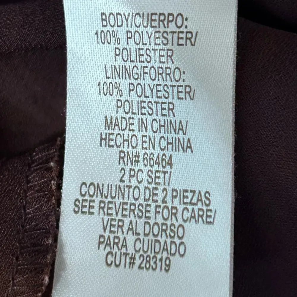 Studio I Petite Women's Brown Blue Sleeveless Dress w/Ruffled‎ Hem Size 6P - Image 4