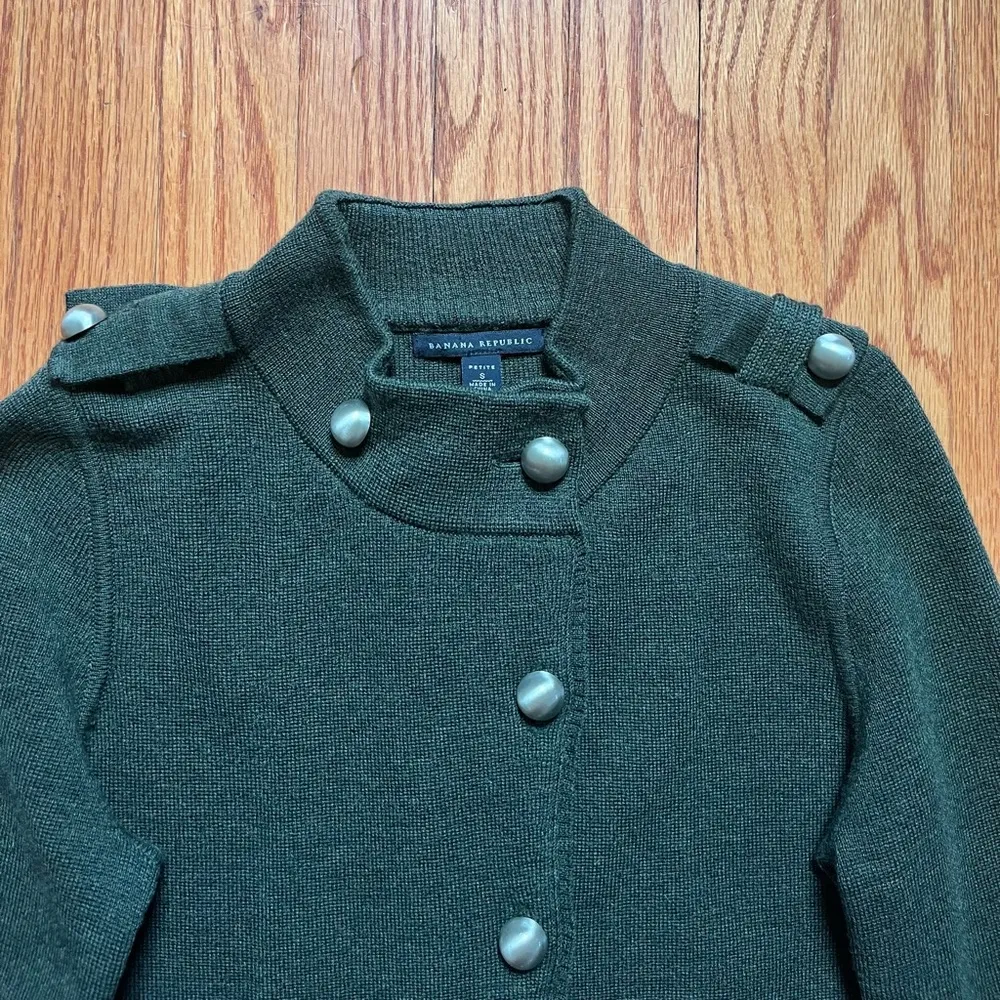 Banana Republic Olive Green Cardigan Womens Petite Small - Image 6