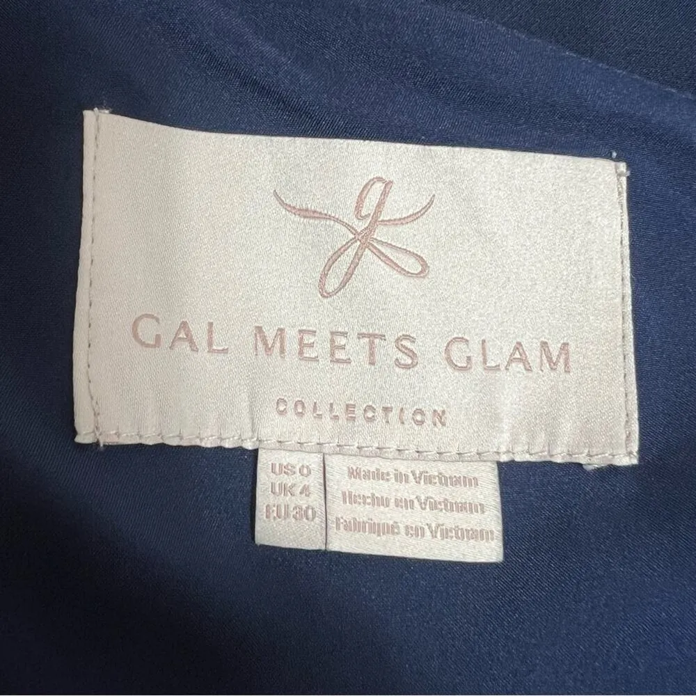 Gal Meets Glam Yvonne Navy One Shoulder
Bow Dress Sz 0 - Image 10